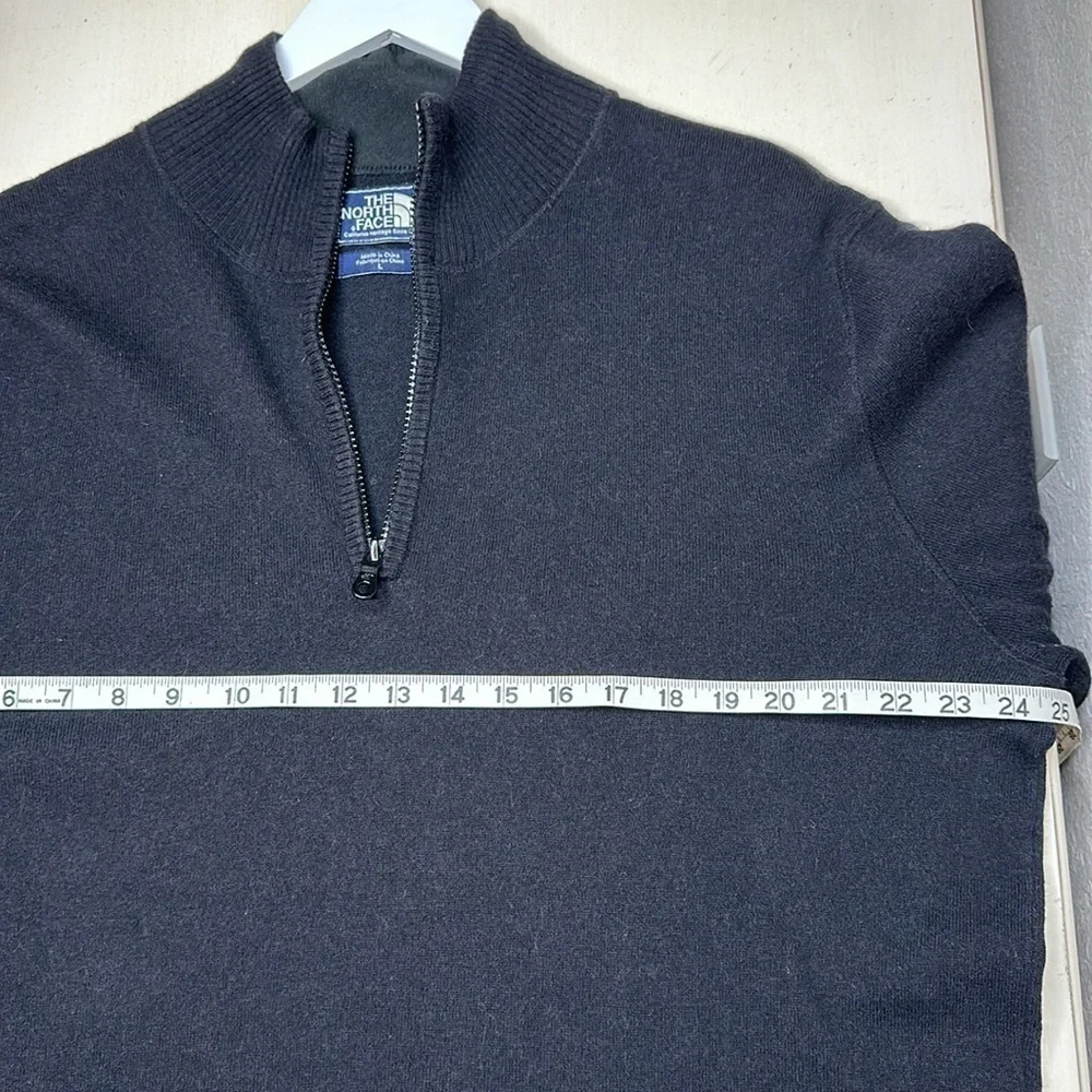 The North Face Men's Quarter Zip Wool Cotton Blend Sweater Black Size‎ Large